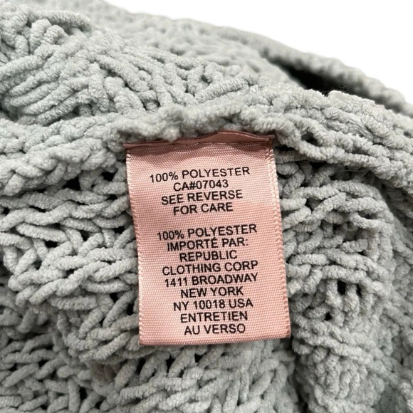 Philosophy Herringbone  Chunky Knit Green/Blue Cozy Sweater Size Medium - Picture 6 of 6